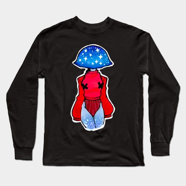 Mushroom Girl Long Sleeve T-Shirt by Art by Amara